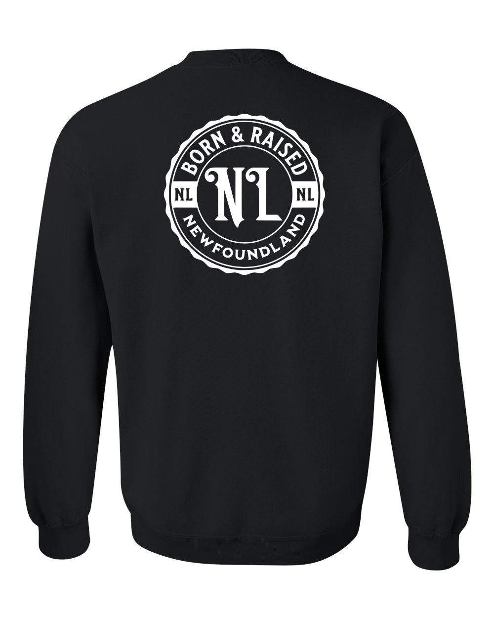 Born & Raised Newfoundland Left Chest and Back Crewneck Sweatshirt