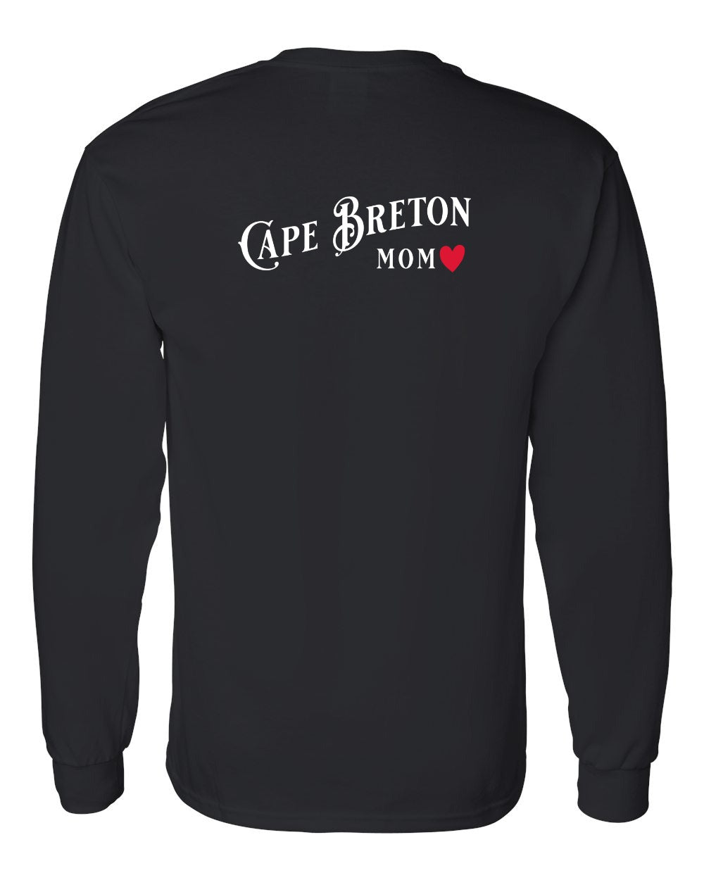 Cape Breton Mom Left Chest and Back Long Sleeve Tee