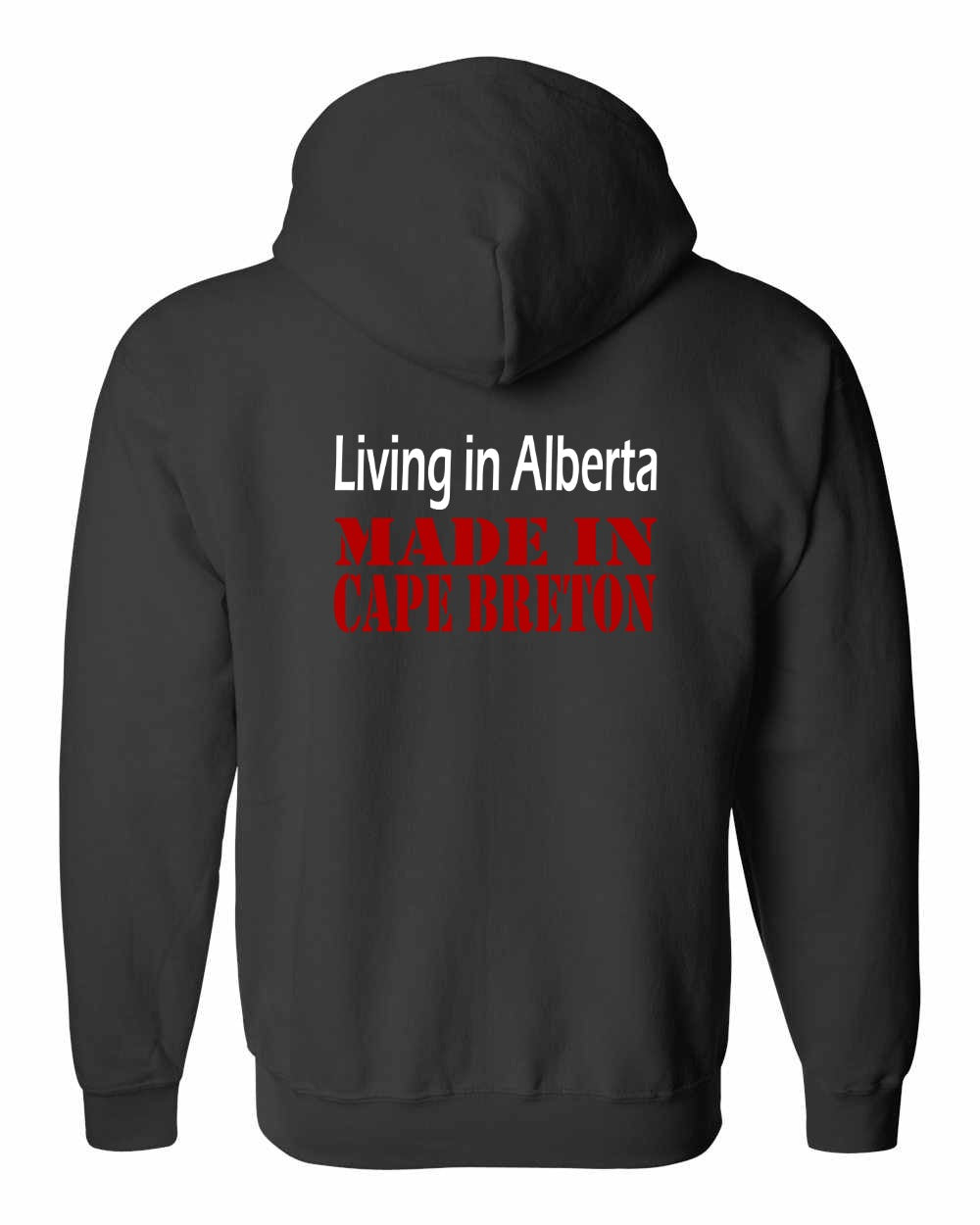 Living Alberta Made in Cape Breton Left Chest and Back Zip Hoodie