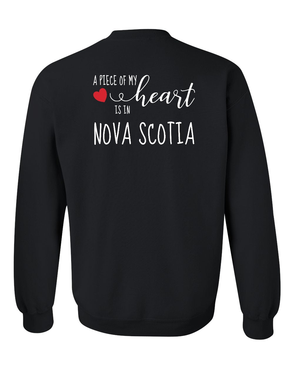 A piece of My heart in Nova Scotia (Red Heart) Left Chest and Back crew-neck