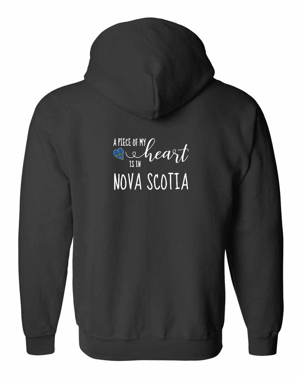 A piece of My heart in Nova Scotia (Tartan Heart) Left Chest and Back zip-hoodie