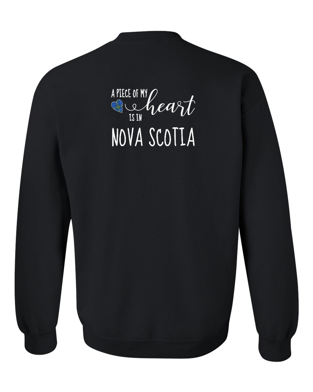 A piece of My heart in Nova Scotia (Tartan Heart) Left Chest and Back crew-neck