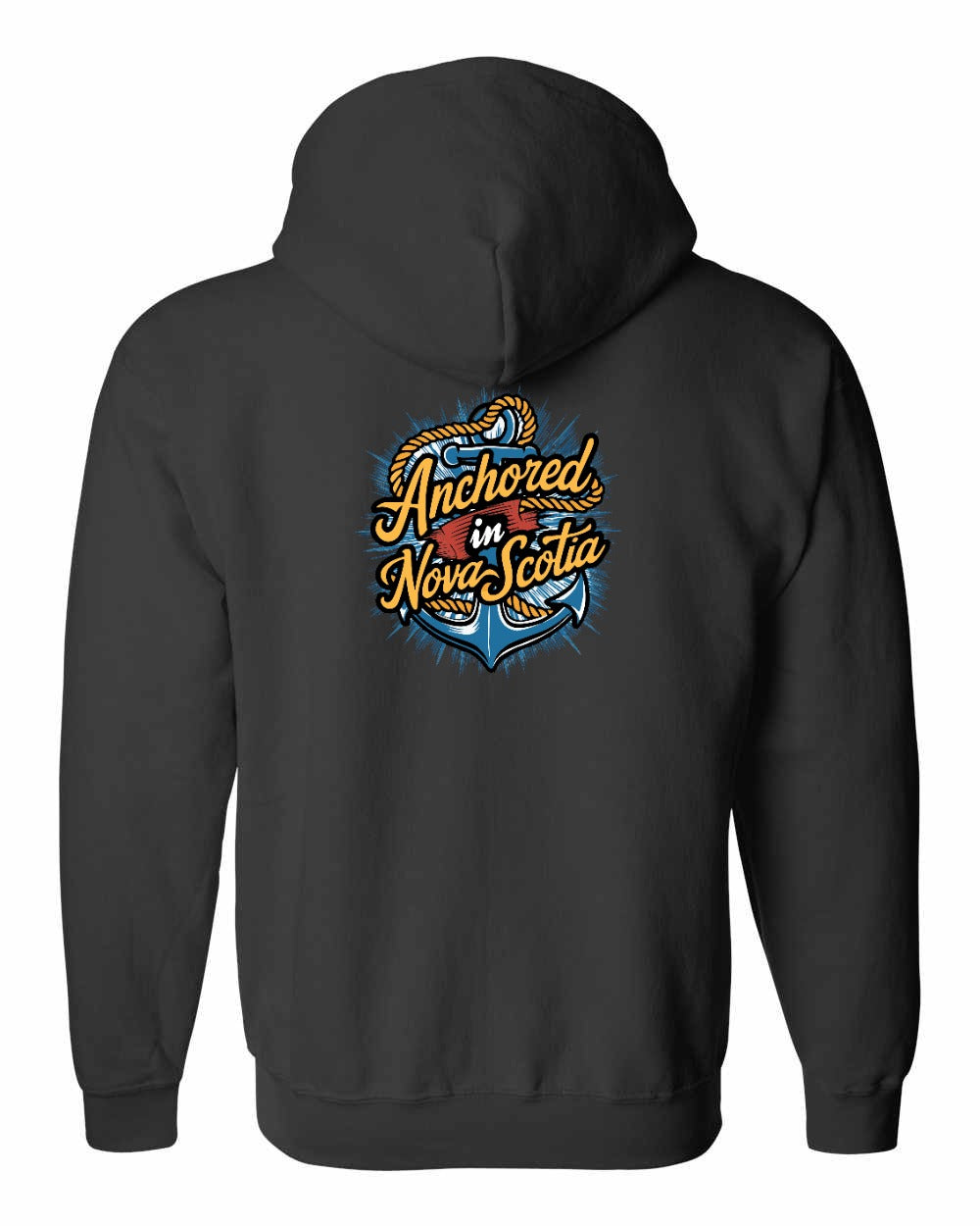 Anchored In Nova Scotia (Old Design) Left Chest and Back zip-hoodie