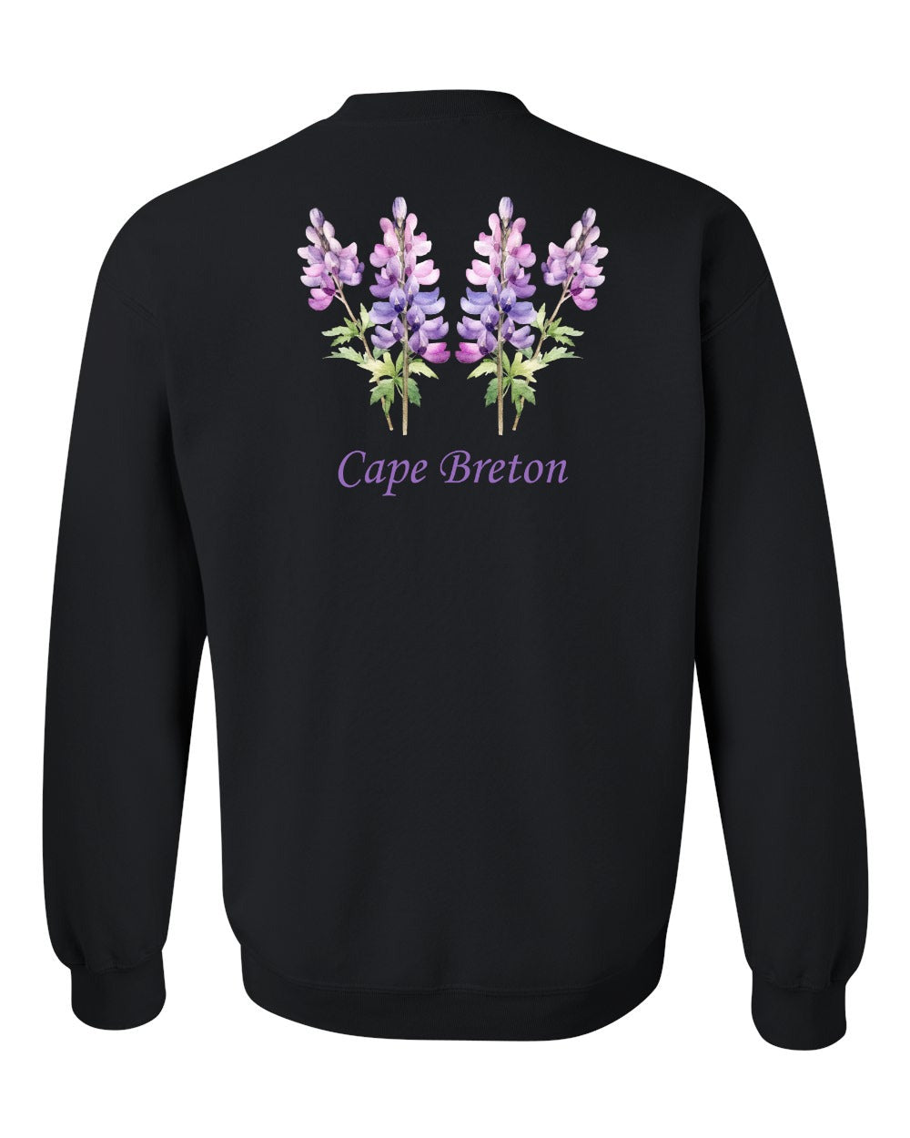 Cape Breton Lupin Left Chest and Back Crewneck Sweatshirt