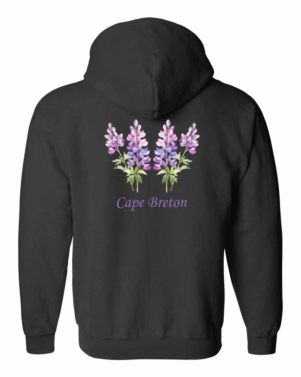 Cape Breton Lupin Left Chest and Back Zip Hoodie