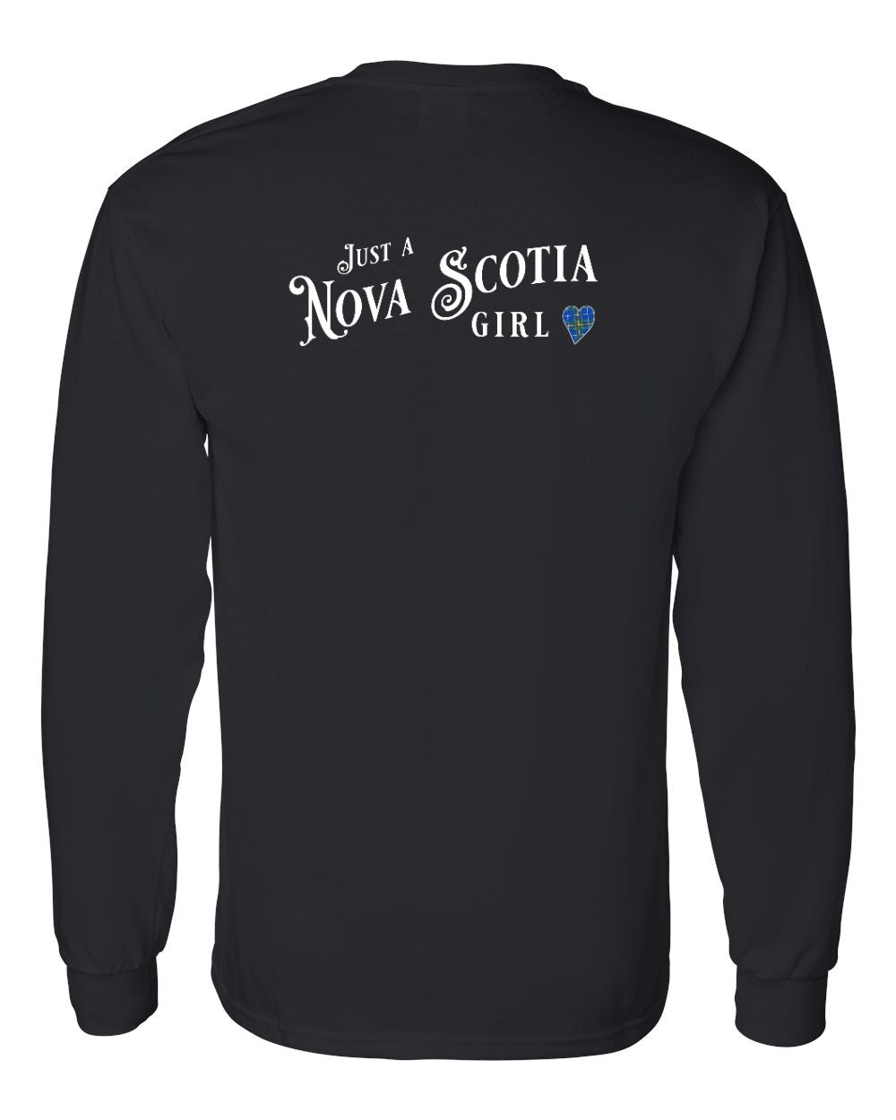 Just a Nova Scotia Girl Tartan Left Chest and Back Long Sleeve Tee
