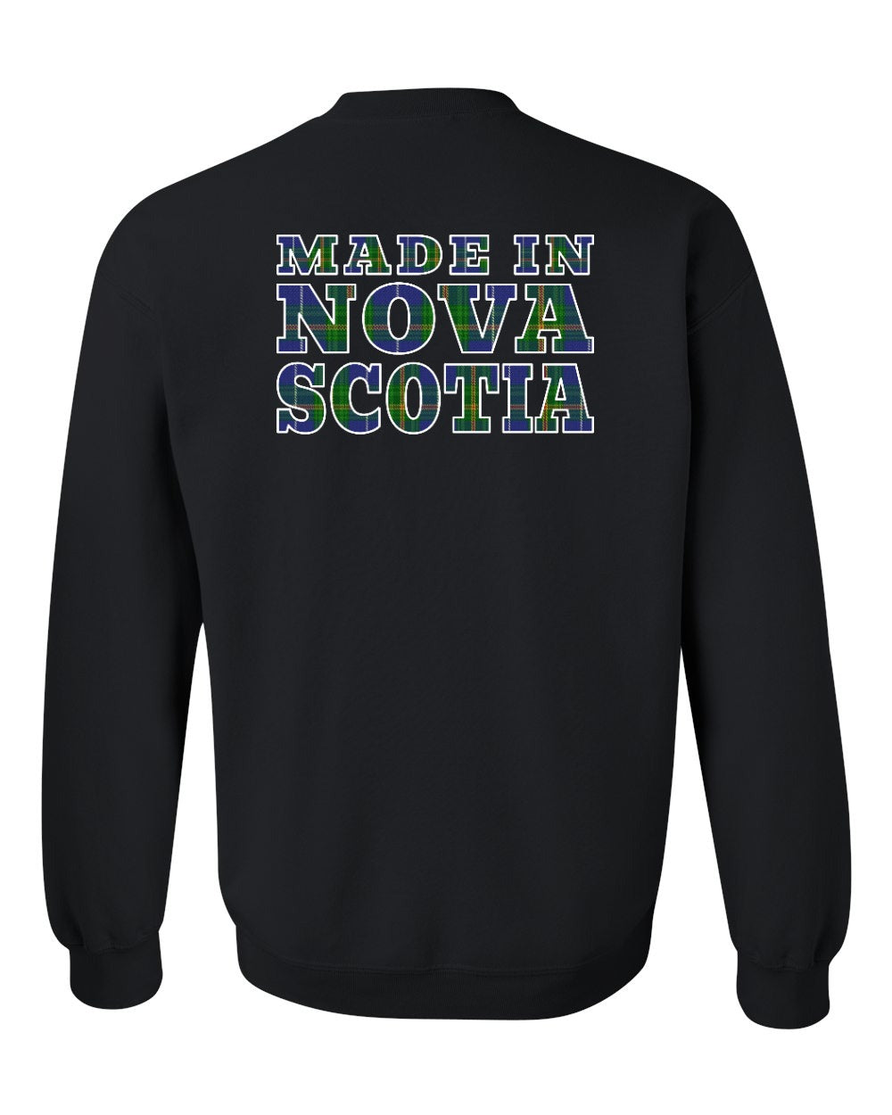 Made In Nova Scotia ( Tartan Lettering) Left Chest and Back crew-neck