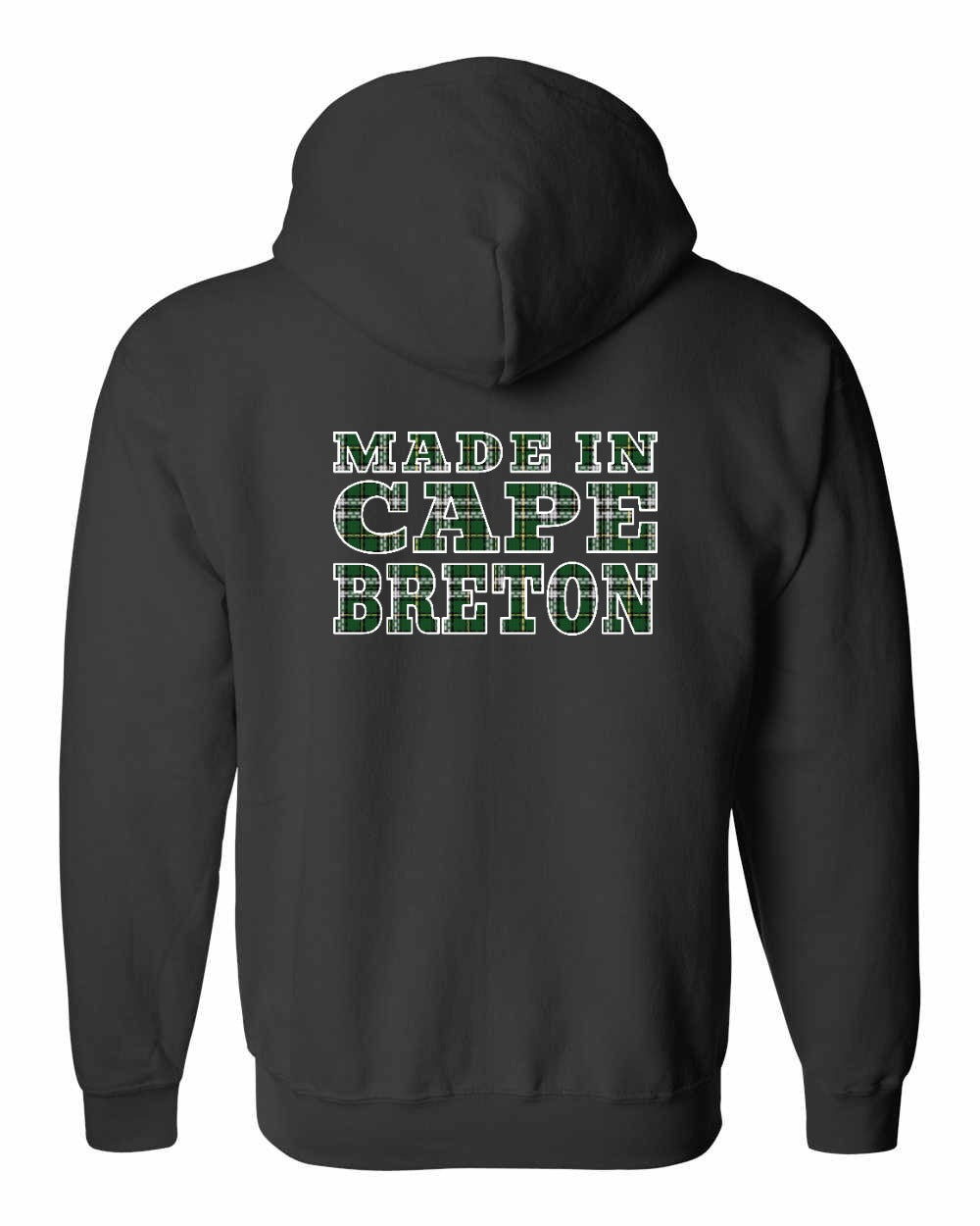 Made In Cape Breton Tartan Left Chest and Back Zip Hoodie