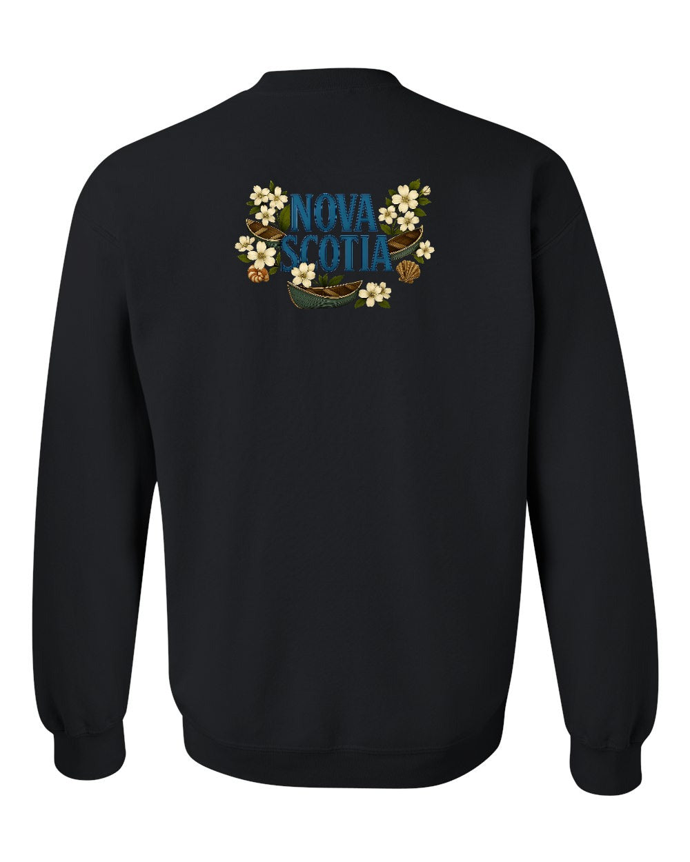 Nova Scotia Flowers Left Chest and Back crew-neck