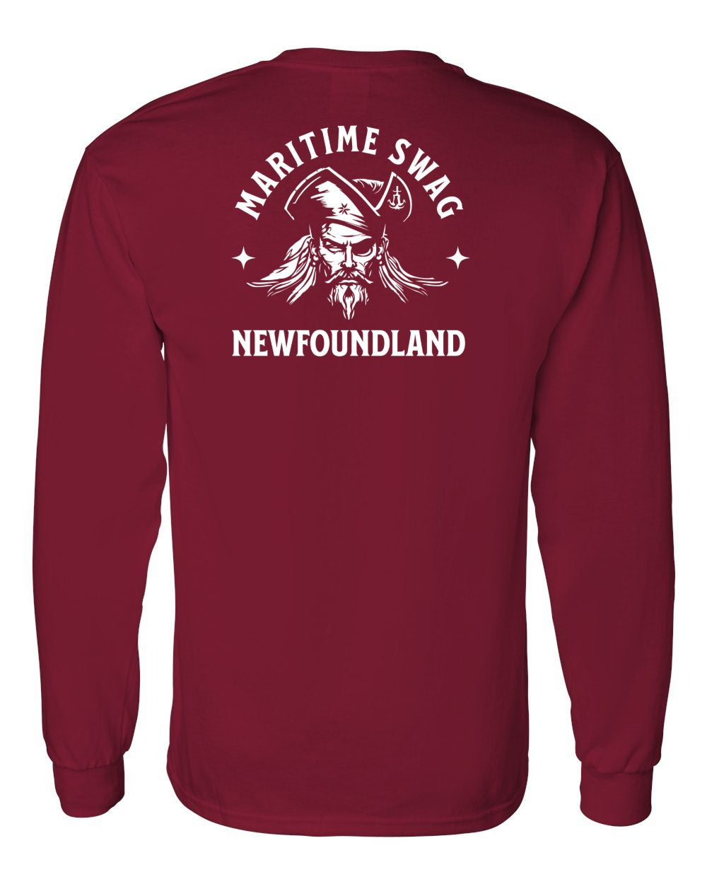 Maritime Swag Newfoundland Pirate Left Chest and Back Long Sleeve