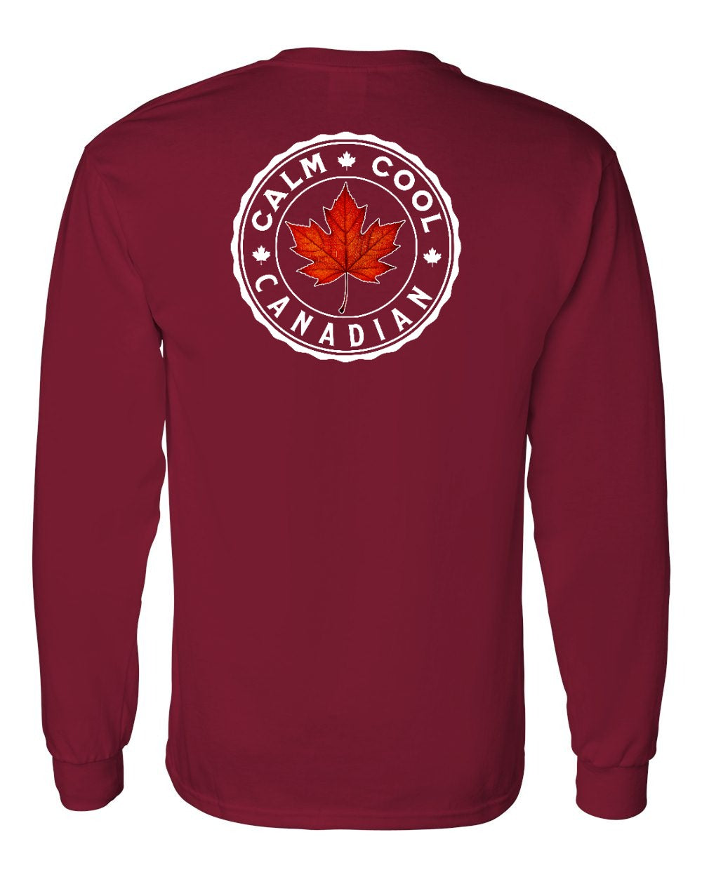 Calm Cool Canadian Leaf Left Chest and Back Long Sleeve