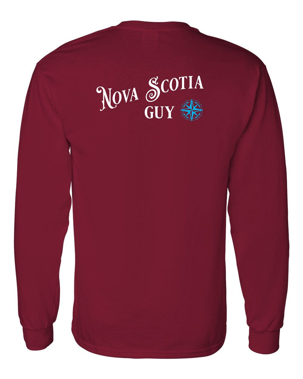 Nova Scotia Guy blue Left Chest and Back Long Sleeve Tee