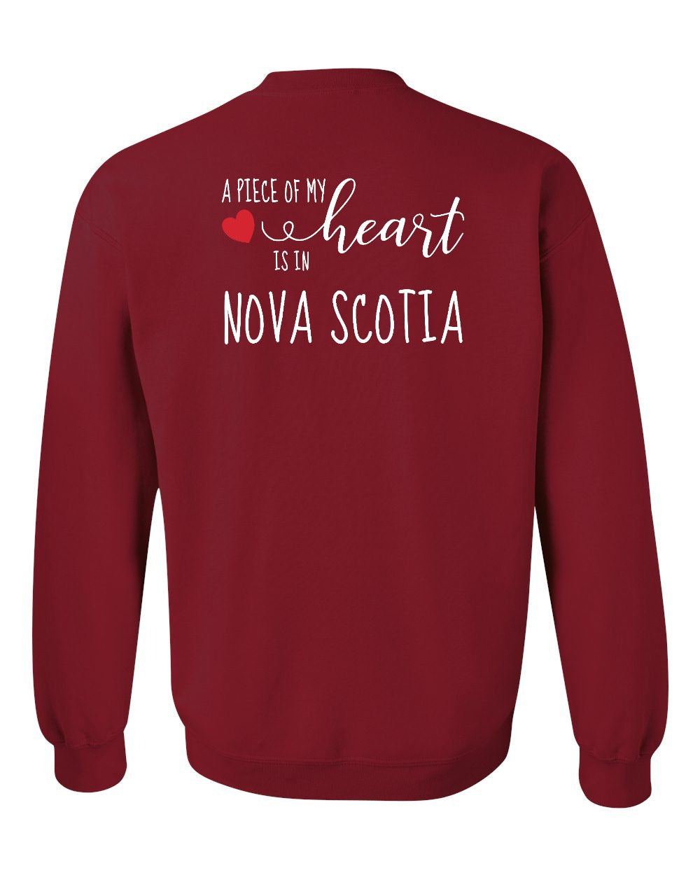A piece of My heart in Nova Scotia (Red Heart) Left Chest and Back crew-neck