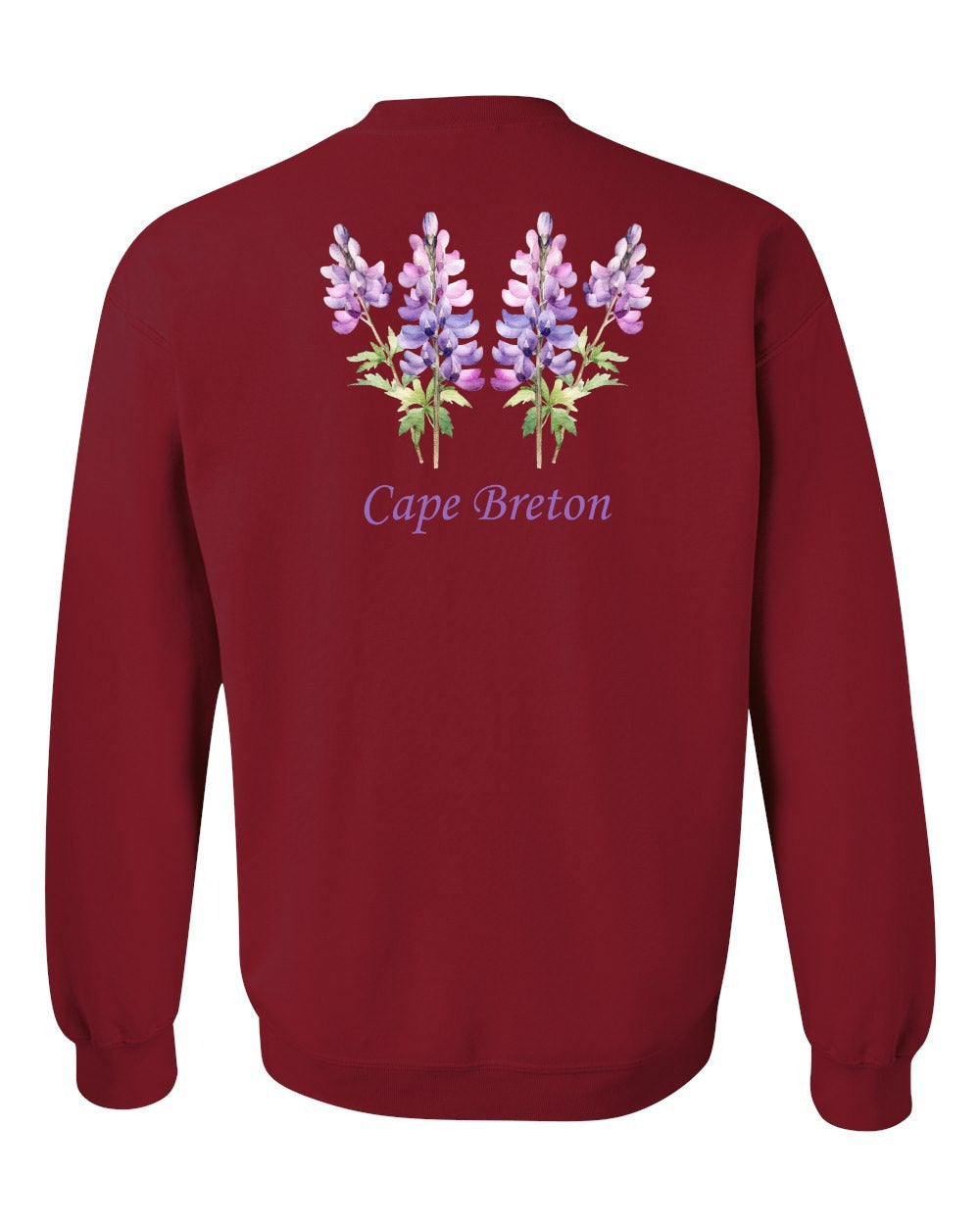 Cape Breton Lupin Left Chest and Back Crewneck Sweatshirt