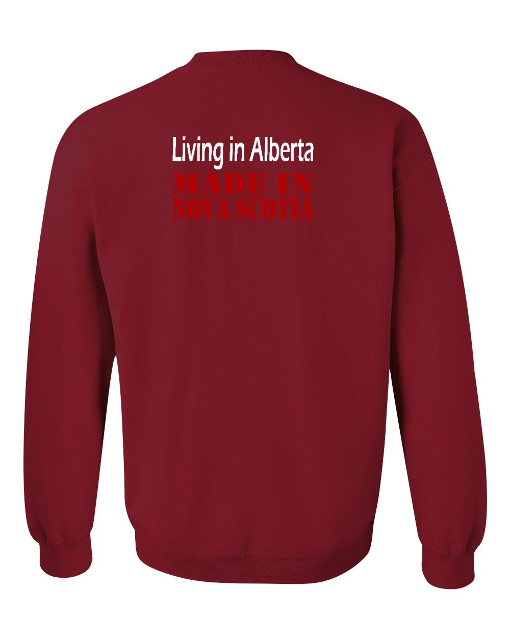 Living Alberta Made in Nova Scotia Left Chest and Back crew-neck