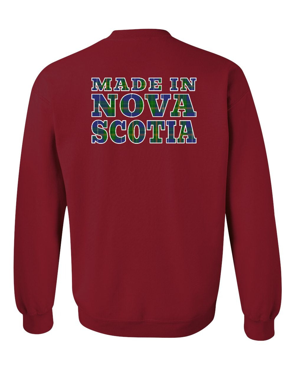 Made In Nova Scotia ( Tartan Lettering) Left Chest and Back crew-neck