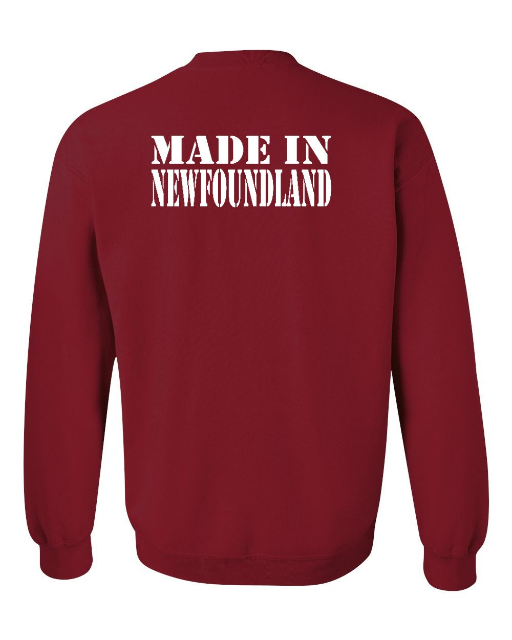 Made In Newfoundland ( White Lettering) Left Chest and Back Crewneck Sweatshirt