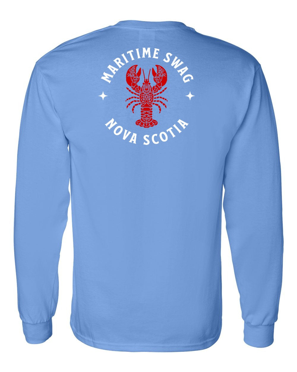 Maritime Swag Nova Scotia Mandala Red Lobster Left Chest and Back Long Sleeve Tee