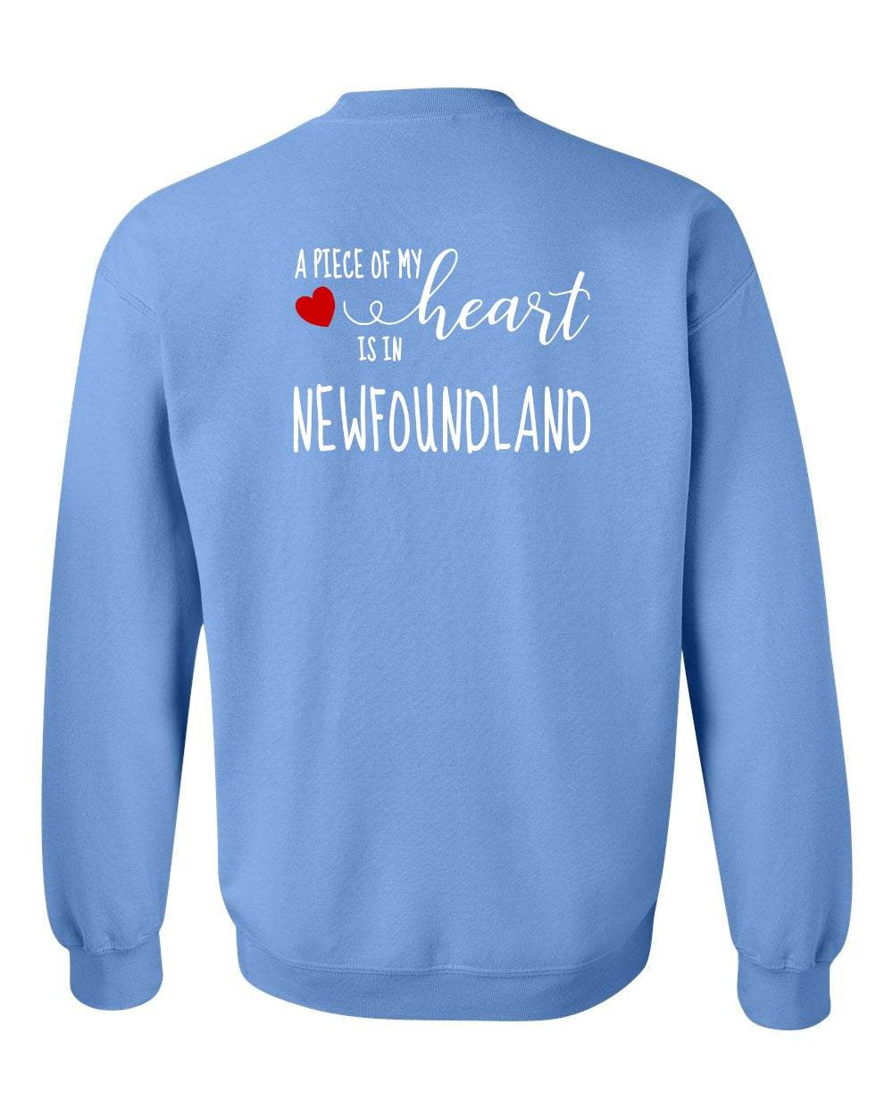 A piece of My heart in Newfoundland (Red Heart) Left Chest and Back Crewneck Sweatshirt