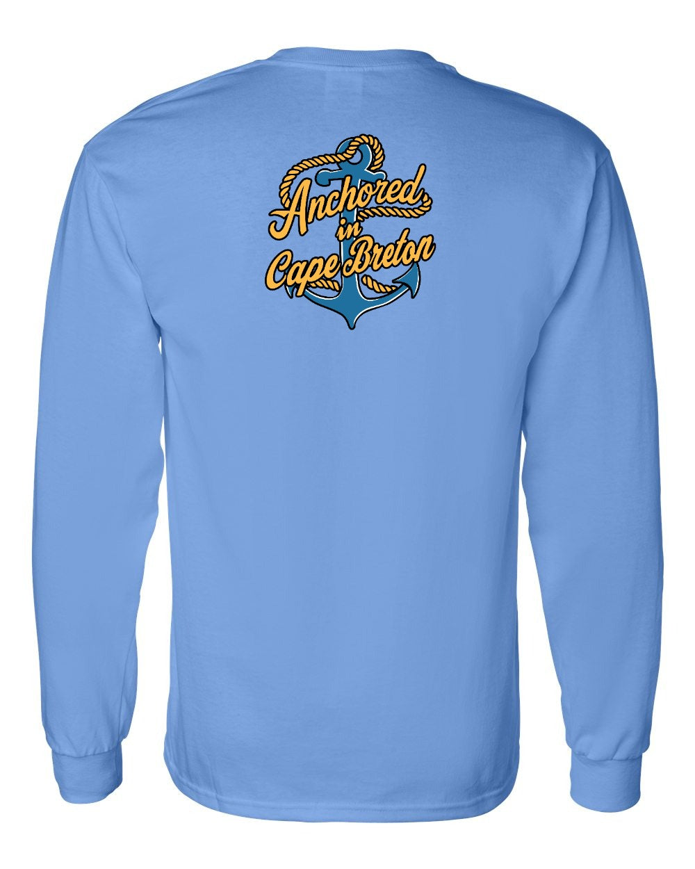 Anchored in Cape Breton (New Design) Left Chest and Back Long Sleeve Tee