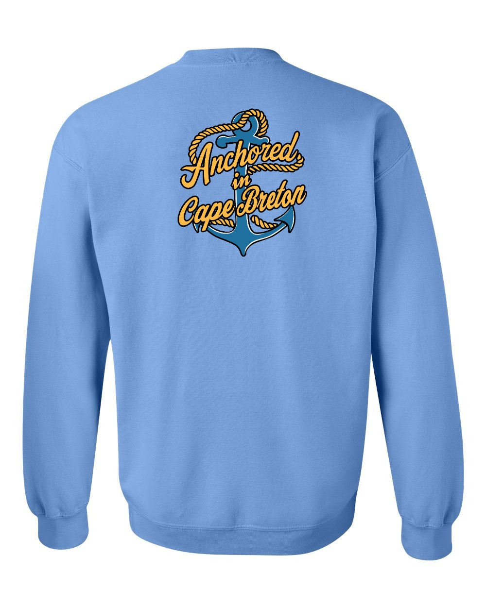 Anchored in Cape Breton (New Design) Left Chest and Back Crewneck Sweatshirt