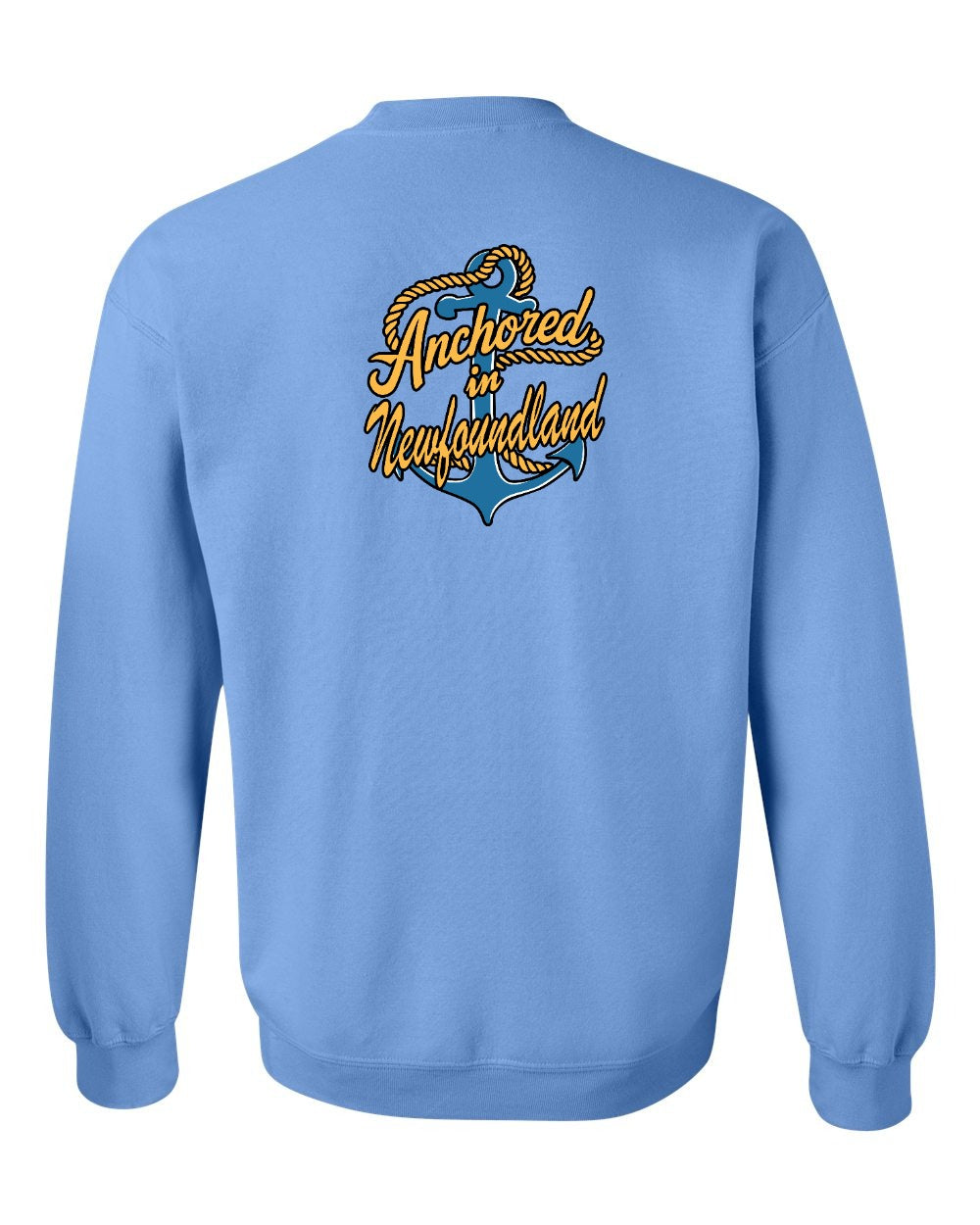Anchored in Newfoundland (New Design) Left Chest and Back Crewneck Sweatshirt