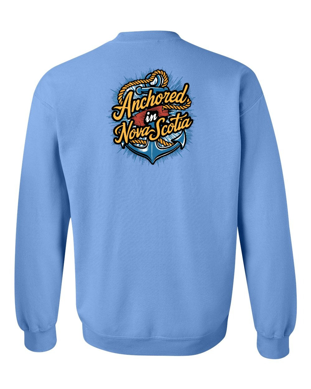 Anchored In Nova Scotia (Old Design) Left Chest and Back crew-neck