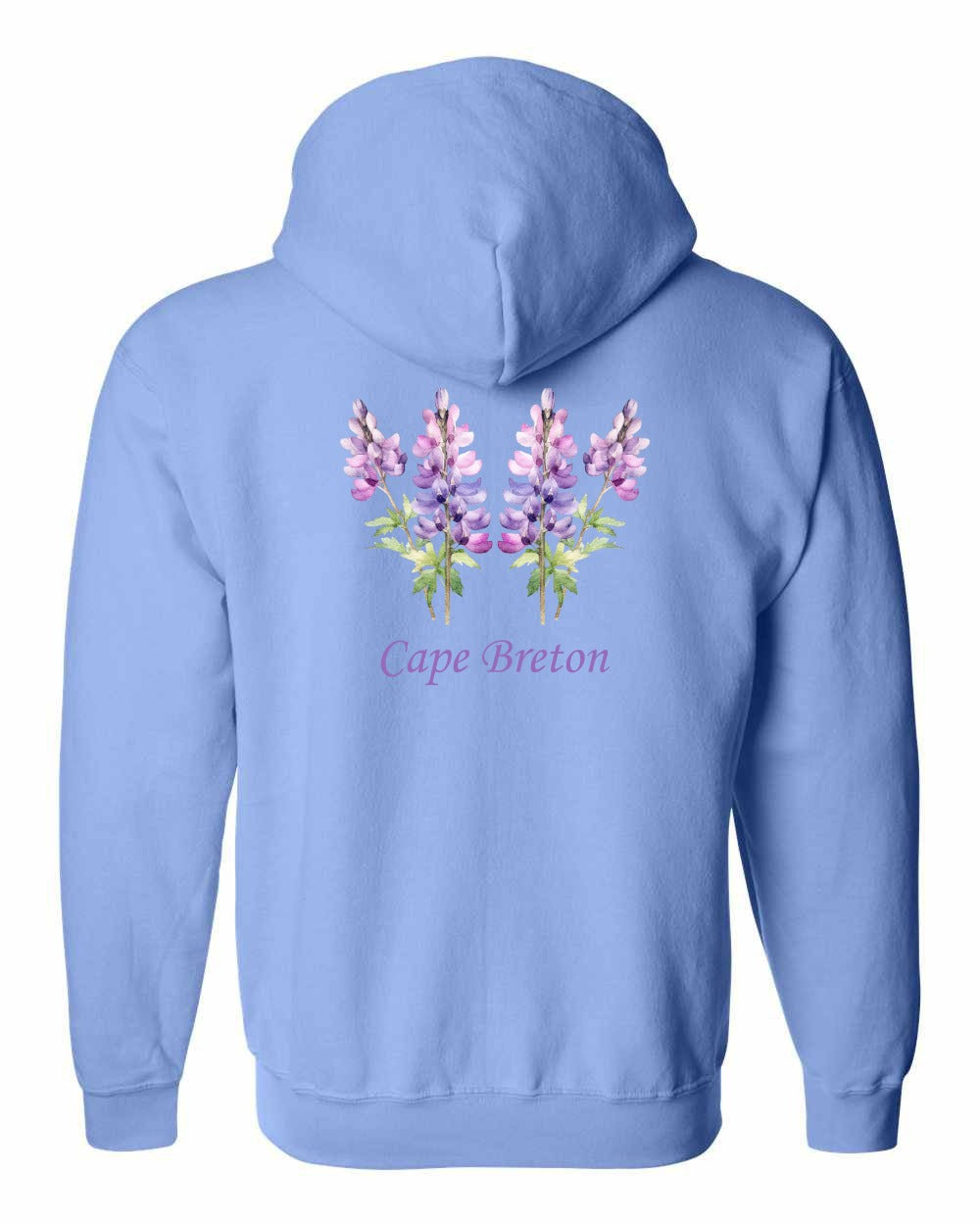 Cape Breton Lupin Left Chest and Back Zip Hoodie