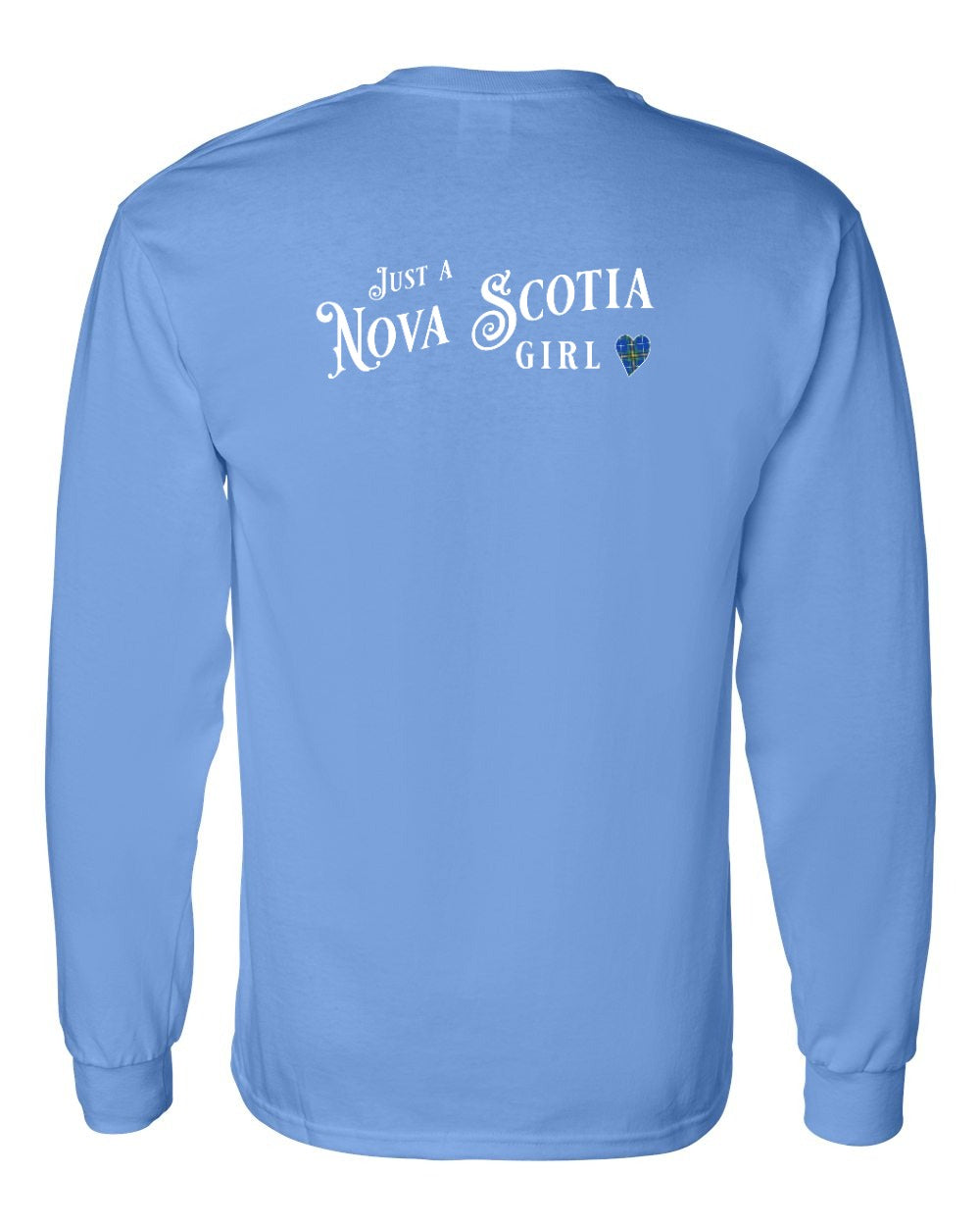 Just a Nova Scotia Girl Tartan Left Chest and Back Long Sleeve Tee