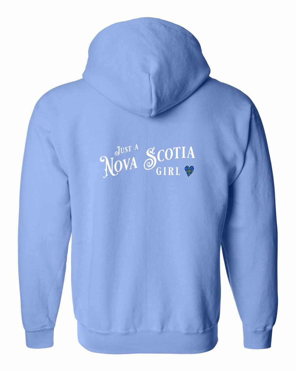 Just a Nova Scotia Girl Tartan Left Chest and Back zip-hoodie