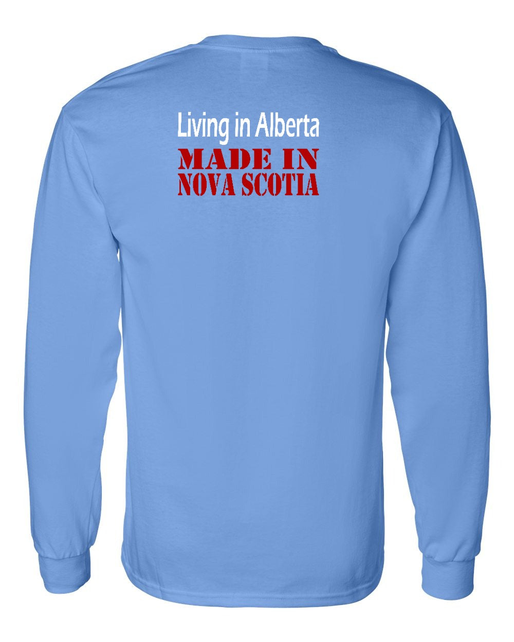 Living Alberta Made in Nova Scotia Left Chest and Back Long Sleeve Tee