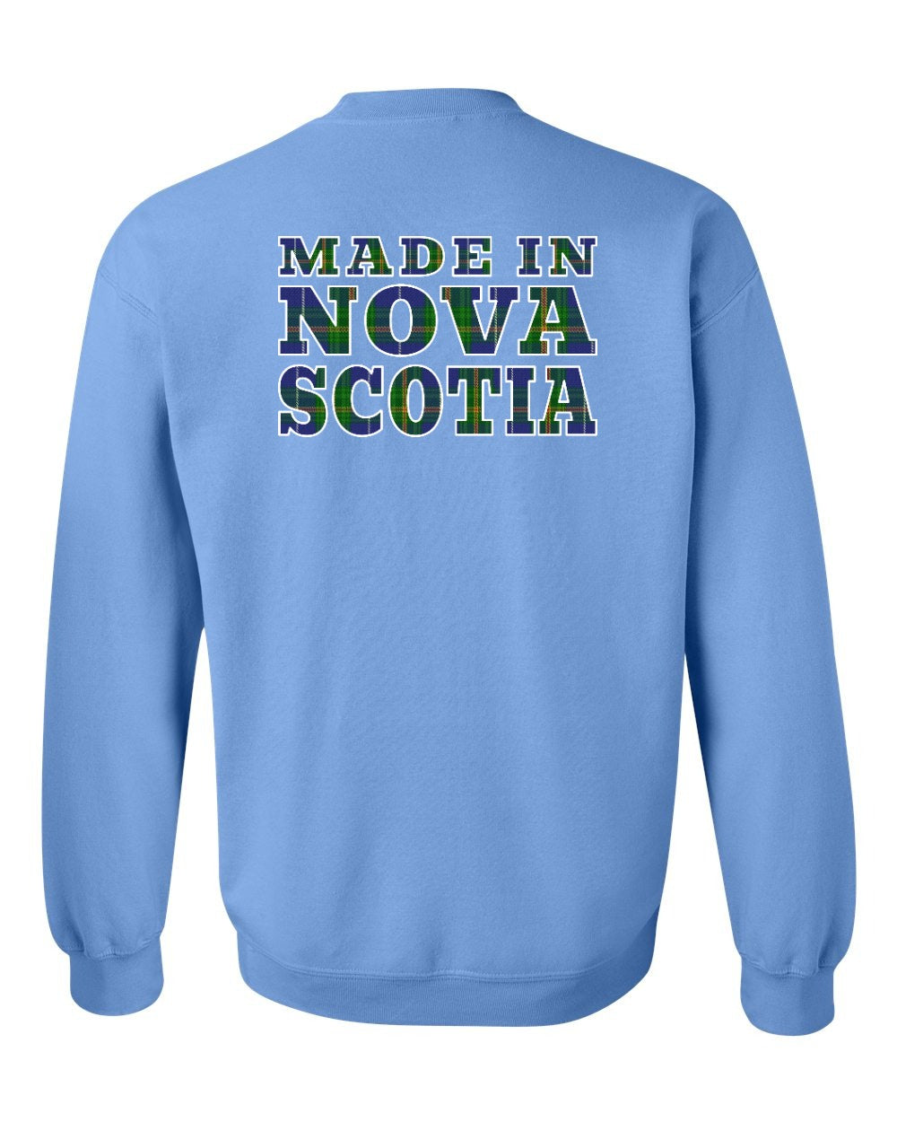 Made In Nova Scotia ( Tartan Lettering) Left Chest and Back crew-neck