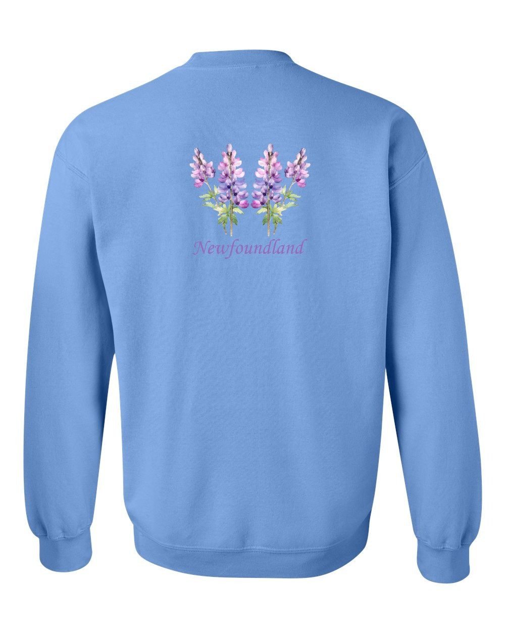 Newfoundland Lupins Left Chest and Back Crewneck Sweatshirt