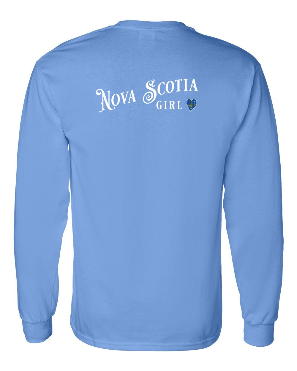 Nova Scotia Girl Tartan Heart Left Chest and Back Long Sleeve Tee