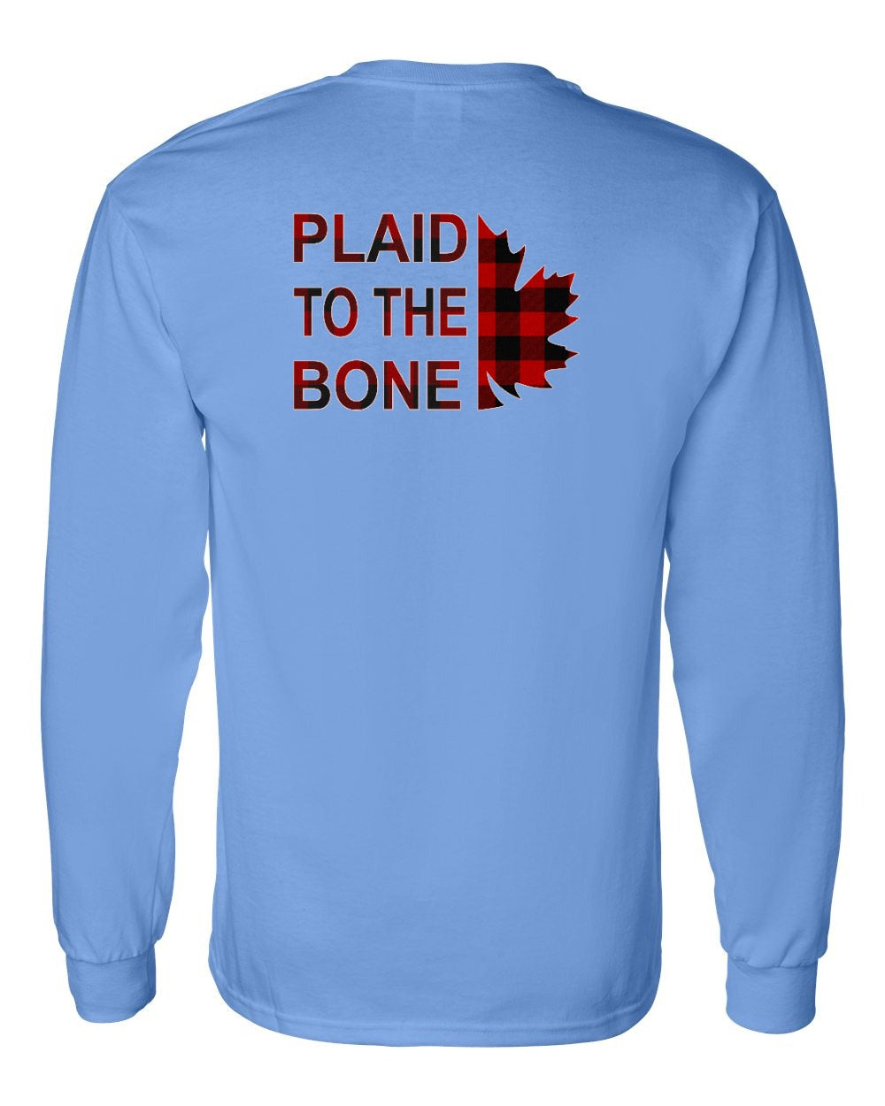Plaid to the Bone Stacked Leaf Left Chest and Back Long Sleeve
