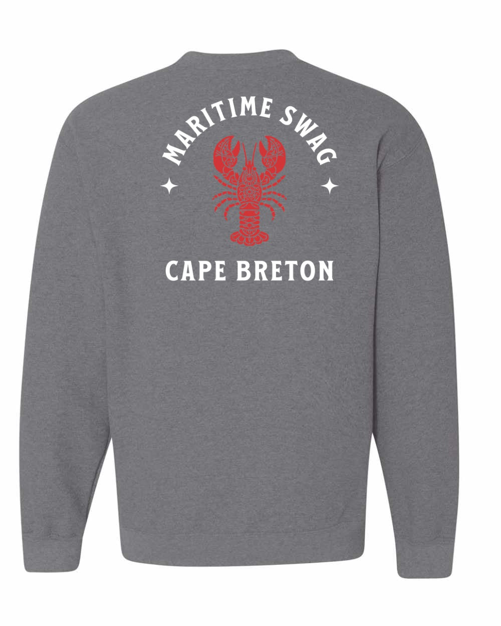 Maritime Swag Cape Breton Mandala Red Lobster Left Chest and Back Crewneck Sweatshirt