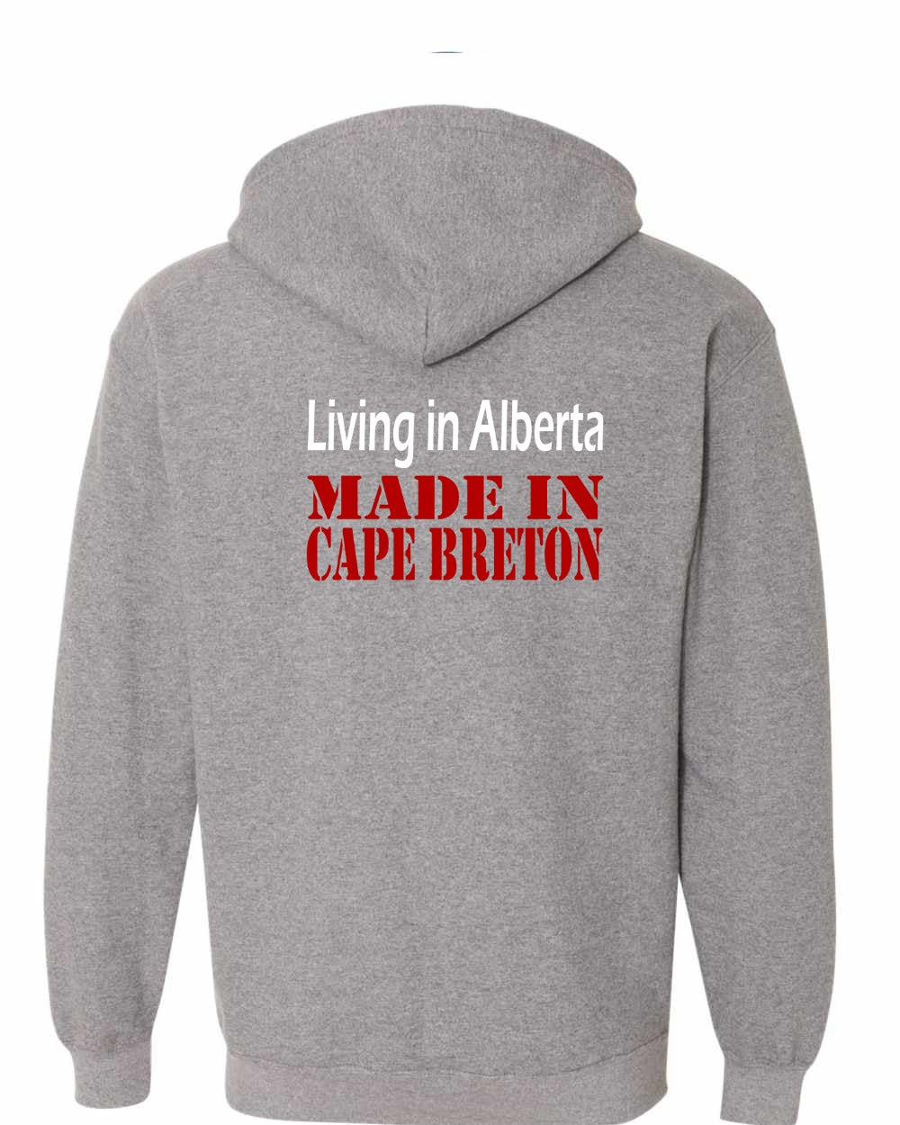 Living Alberta Made in Cape Breton Left Chest and Back Zip Hoodie