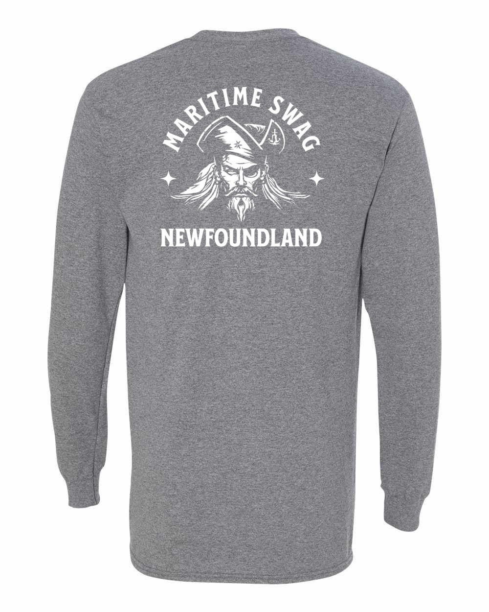 Maritime Swag Newfoundland Pirate Left Chest and Back Long Sleeve