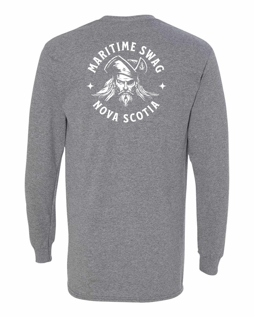 Maritime Swag Nova Scotia Pirate Left Chest and Back Long Sleeve Tee