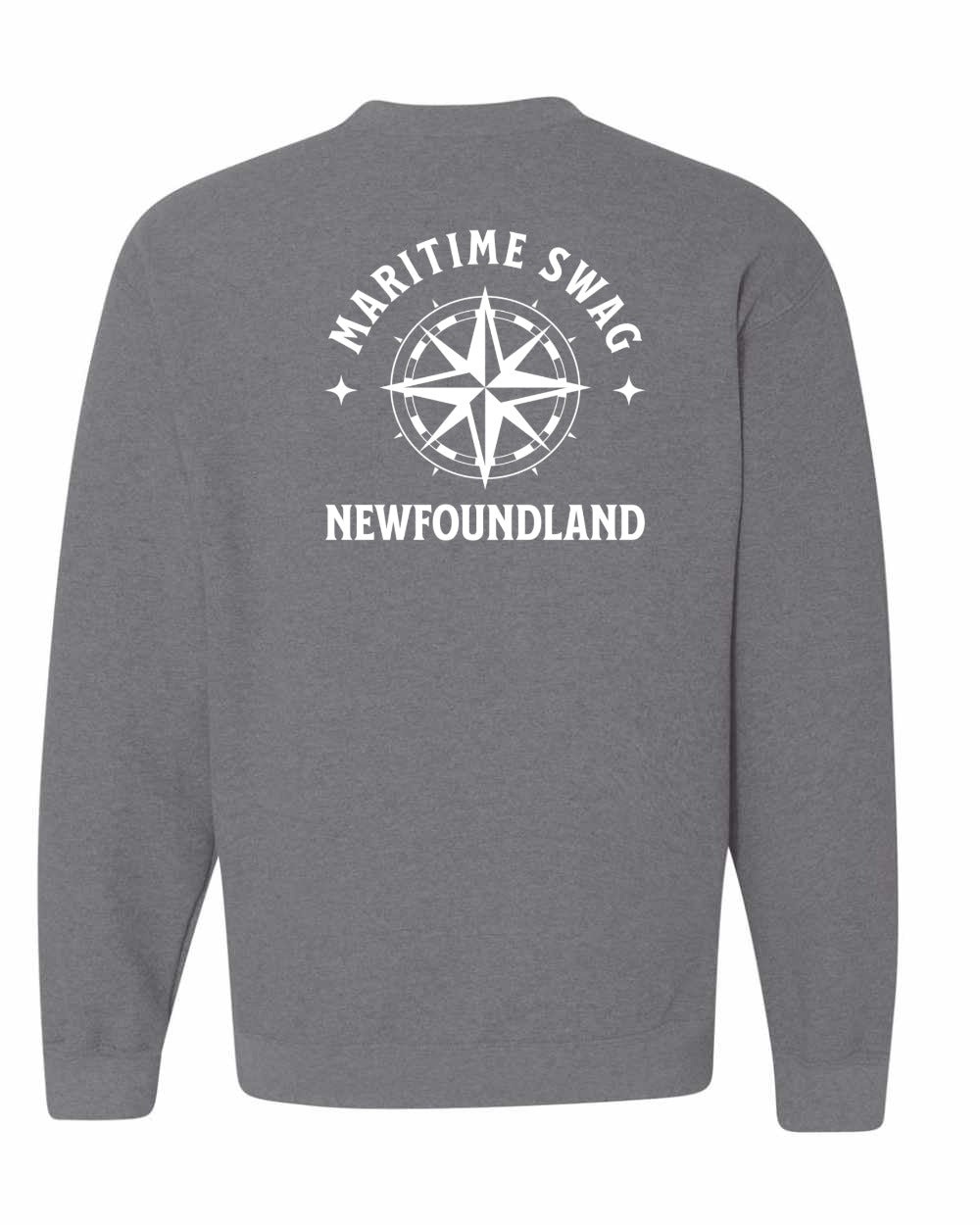 Maritime Swag Newfoundland Compass Left Chest and Back Crewneck Sweatshirt
