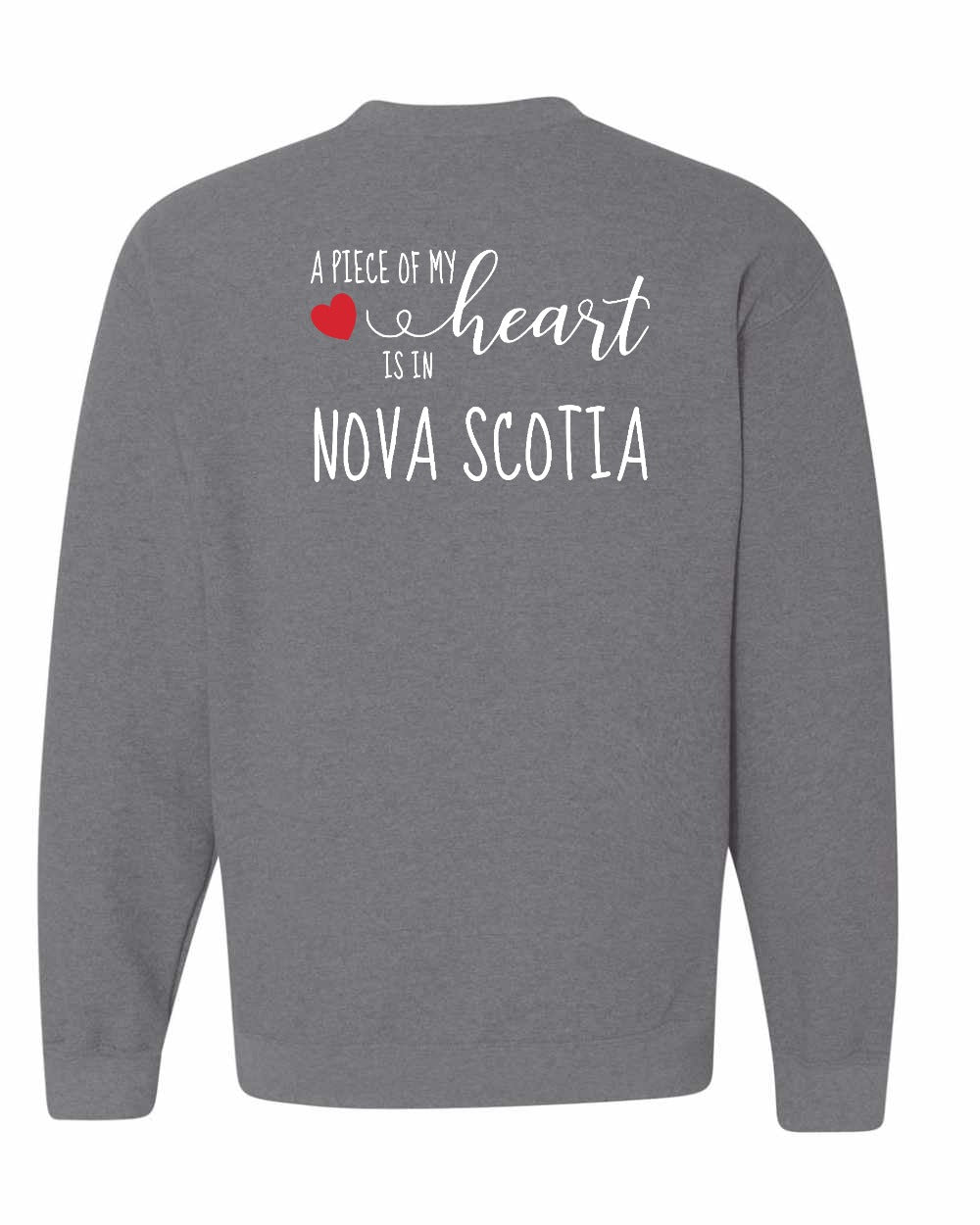 A piece of My heart in Nova Scotia (Red Heart) Left Chest and Back crew-neck
