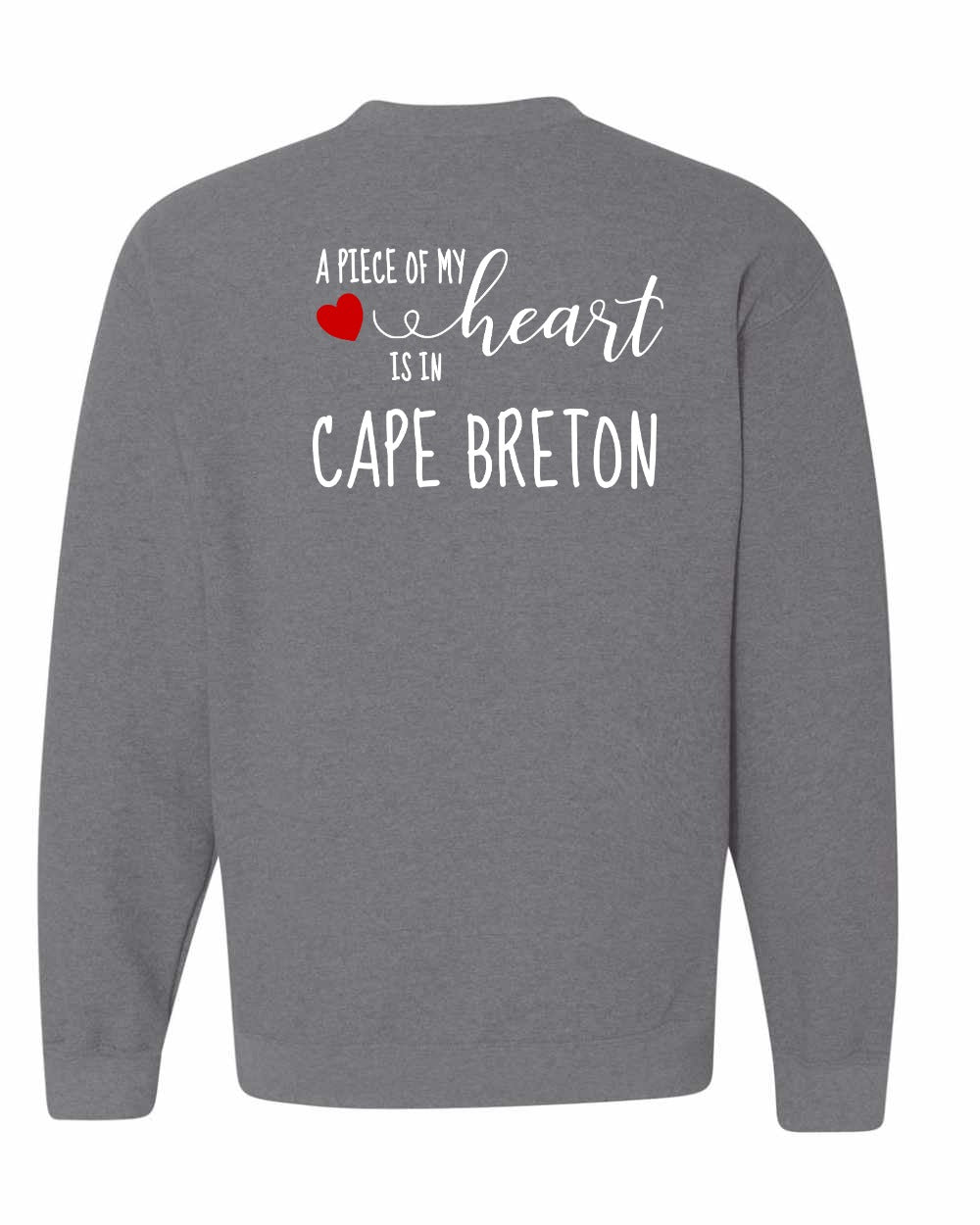 A piece of My heart in Cape Breton (Red Heart) Left Chest and Back Crewneck Sweatshirt