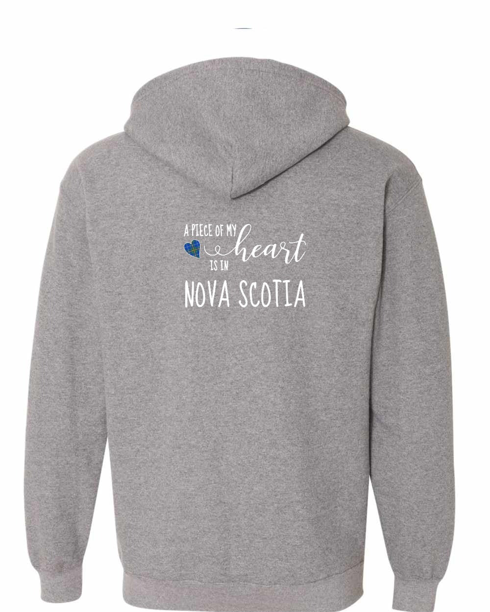 A piece of My heart in Nova Scotia (Tartan Heart) Left Chest and Back zip-hoodie