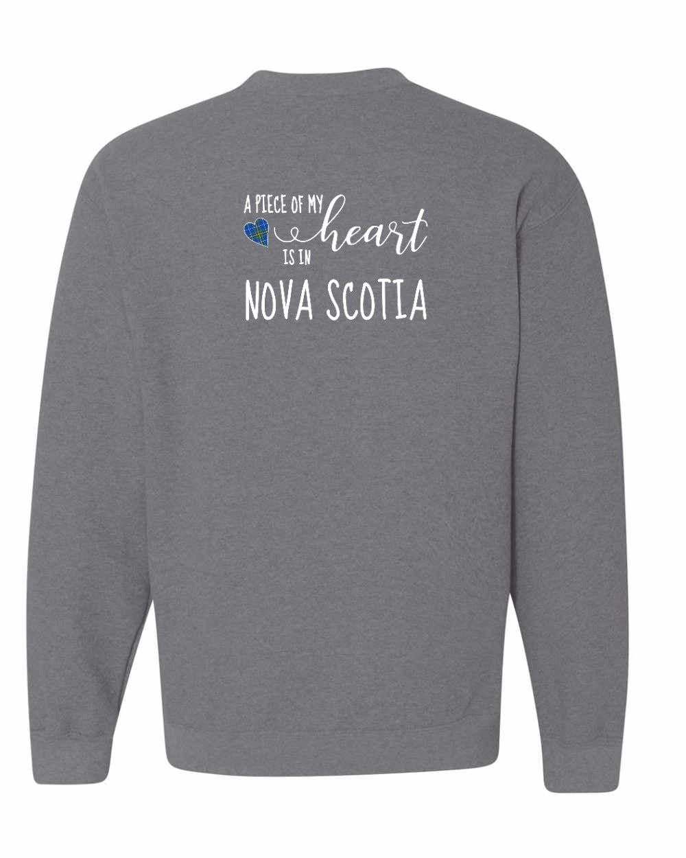A piece of My heart in Nova Scotia (Tartan Heart) Left Chest and Back crew-neck