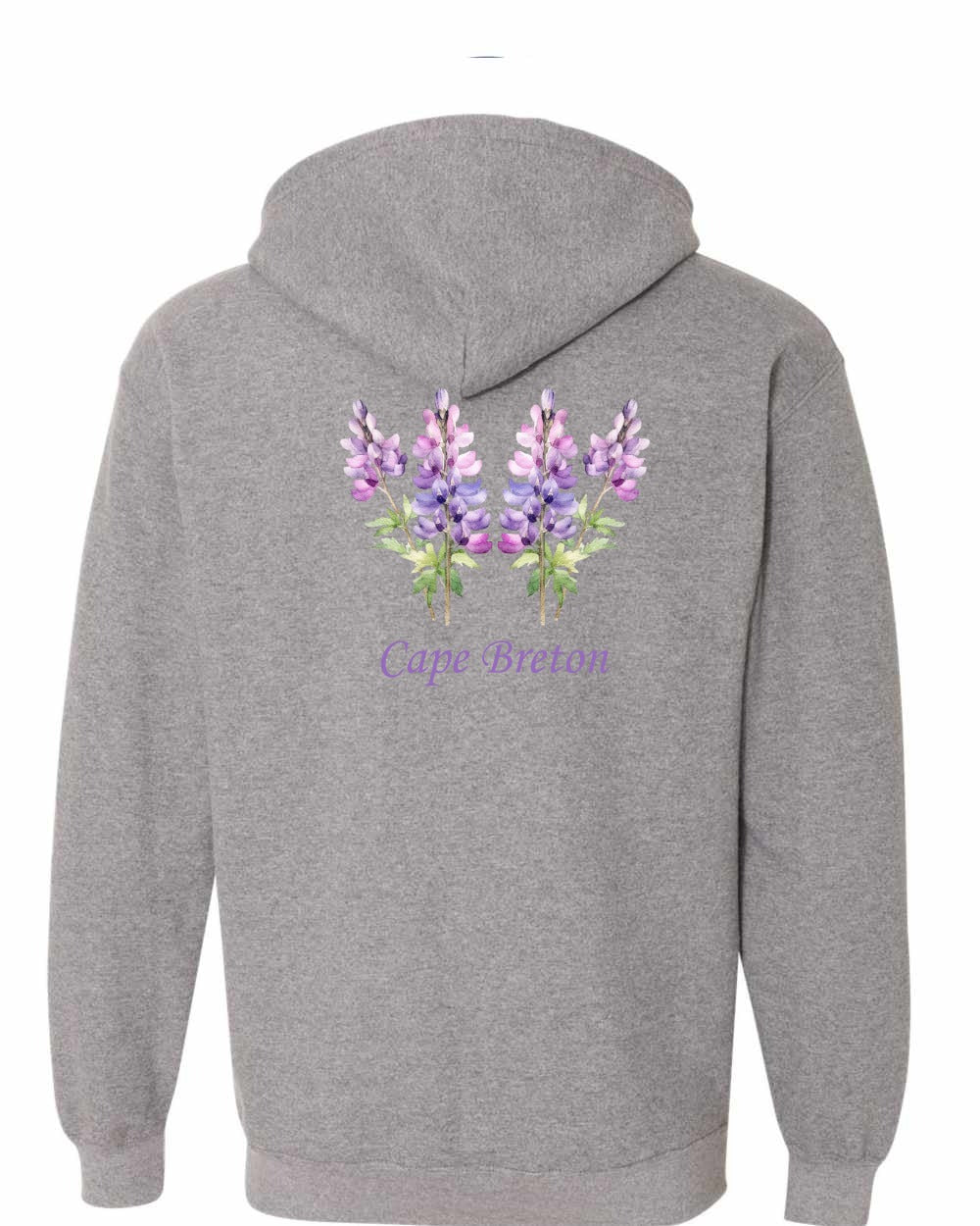 Cape Breton Lupin Left Chest and Back Zip Hoodie