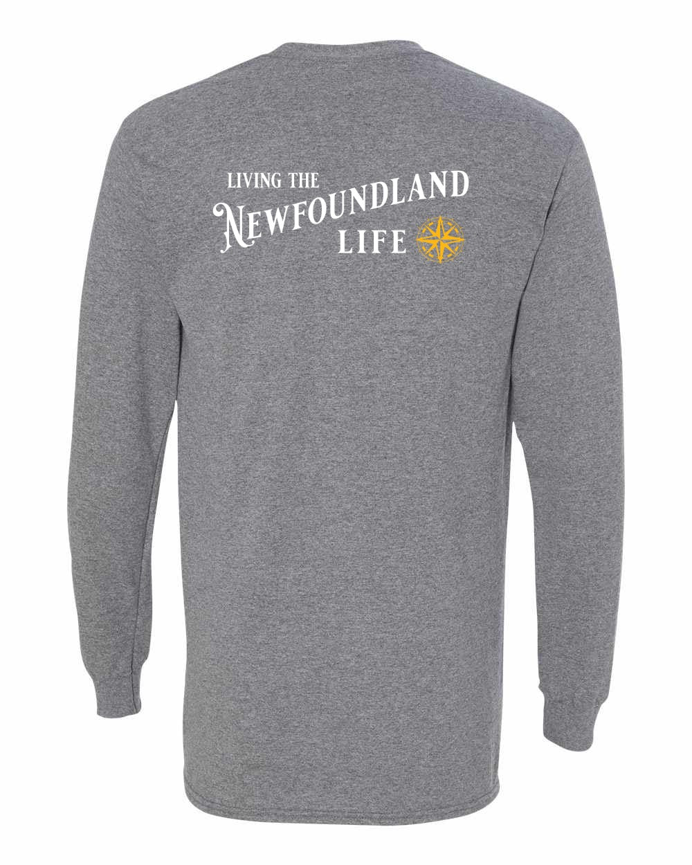 Living the Newfoundland Life yellow Left Chest and Back Long Sleeve