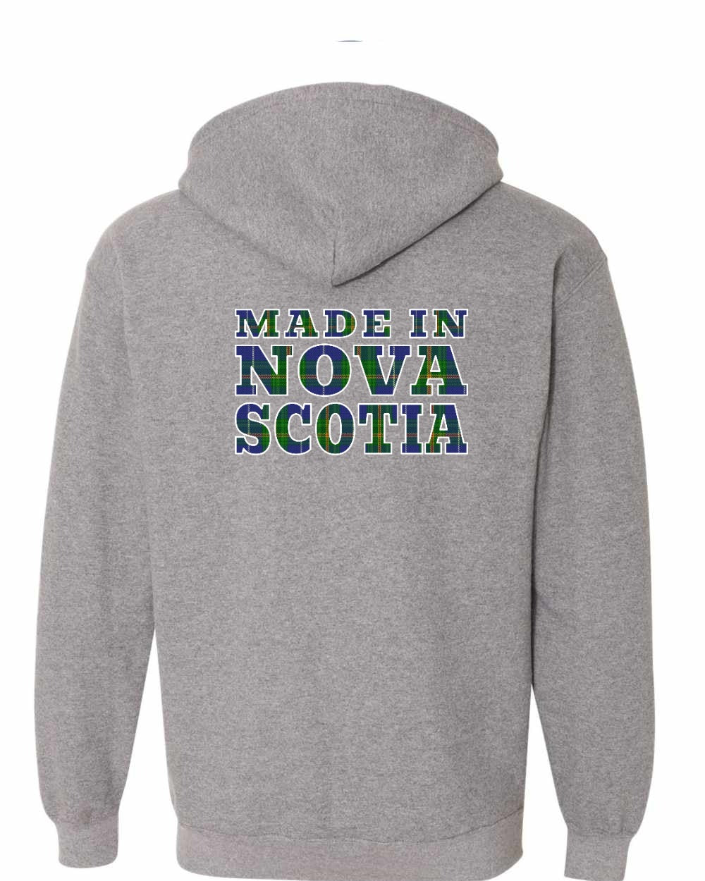 Made In Nova Scotia ( Tartan Lettering) Left Chest and Back zip-hoodie