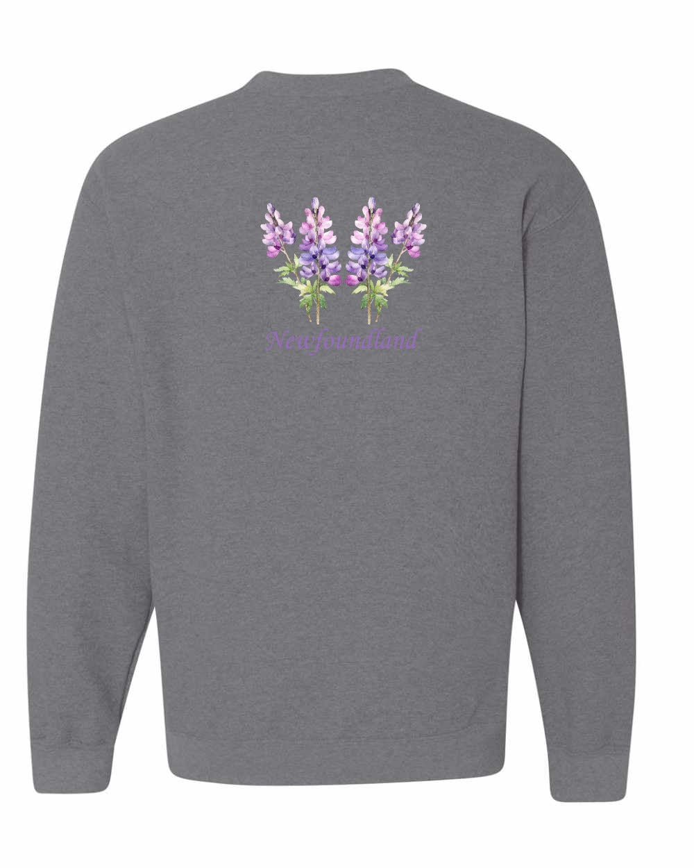Newfoundland Lupins Left Chest and Back Crewneck Sweatshirt