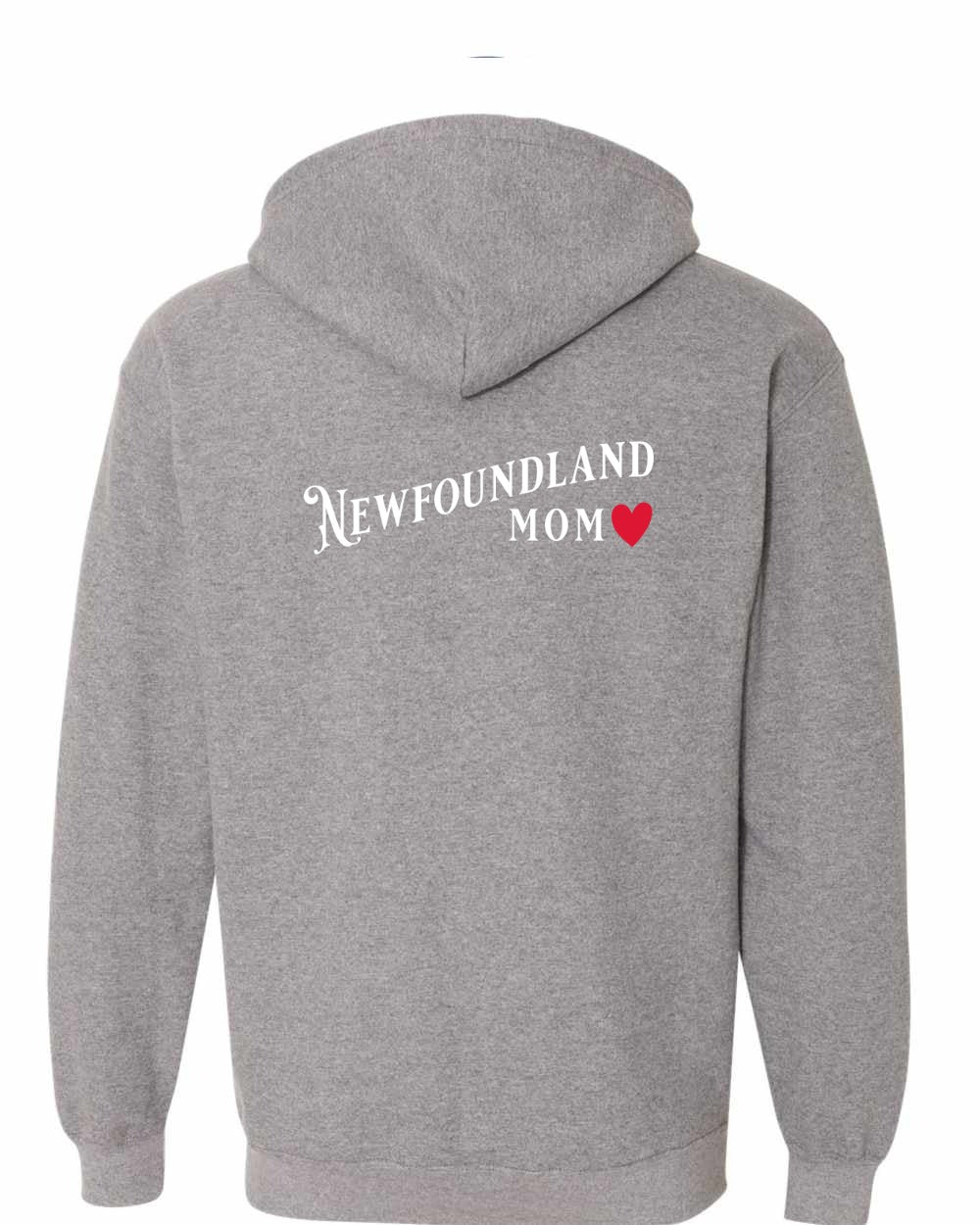 Newfoundland Mom Left Chest and Back Zip Hoodie