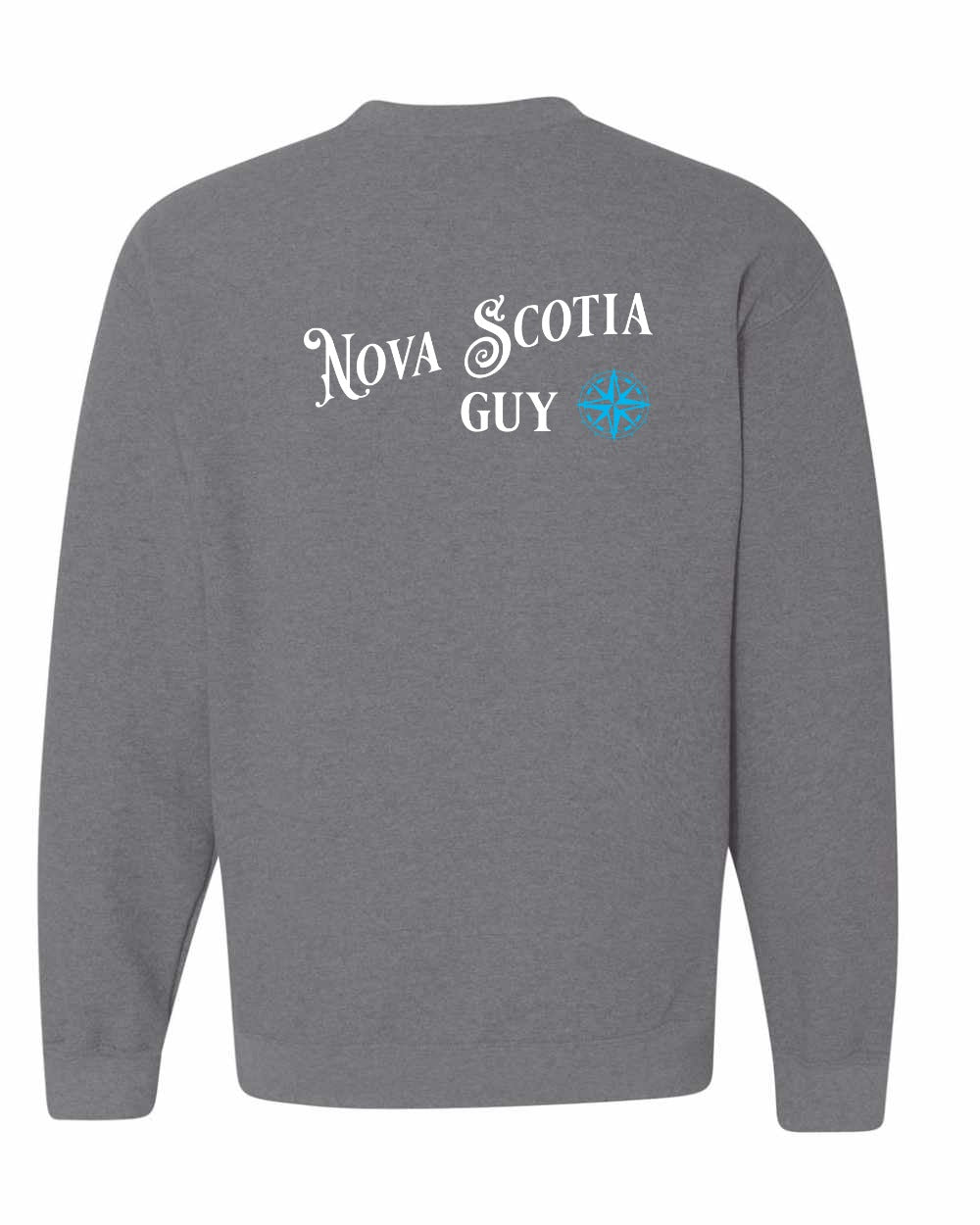 Nova Scotia Guy blue Left Chest and Back crew-neck